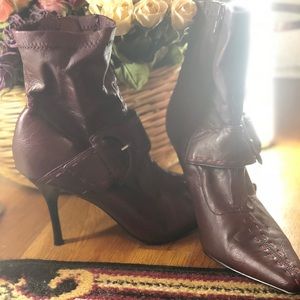 Dark Purple Leather Heels